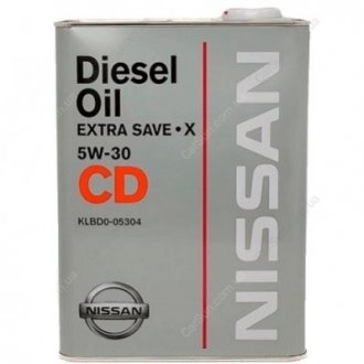 Масло моторное Diesel Extra Save-X 5W-30 CD 4л - NISSAN/INFINITI KLBD005304 (фото 1)