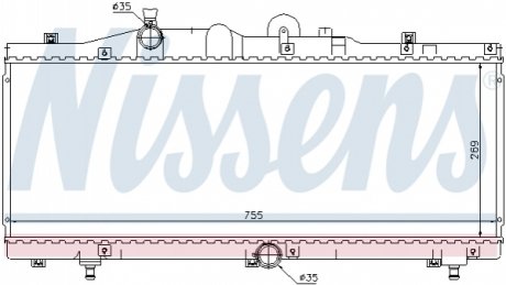 Радиатор, охлаждения дивгателя NISSENS 61671