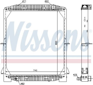 Радиатор, охлаждения дивгателя NISSENS 61973A