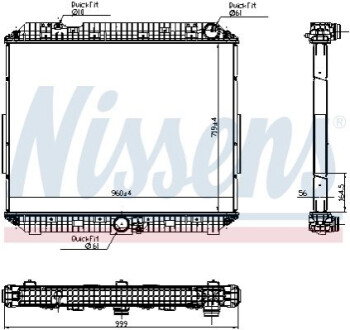 Радиатор, охлаждения дивгателя NISSENS 6270020