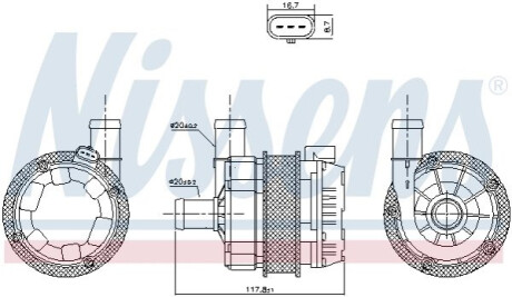 Насос системи охолодження додатковий NISSENS 831350 (фото 1)