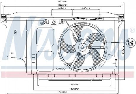 Вентилятор охлаждения двигателя - (7104G7 / 125479 / 125383) NISSENS 85007