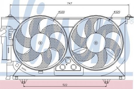 Диффузор радиатора охлаждения с вентилятором, в сборе NISSENS 85084