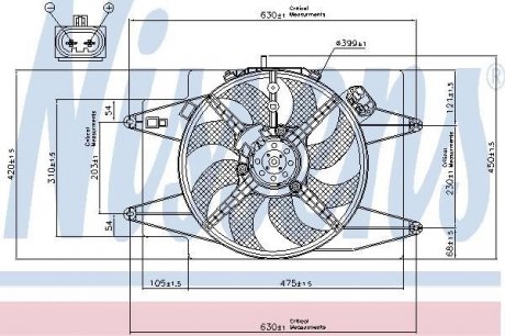 Вентилятор, охлаждение двигателя NISSENS 85105 (фото 1)