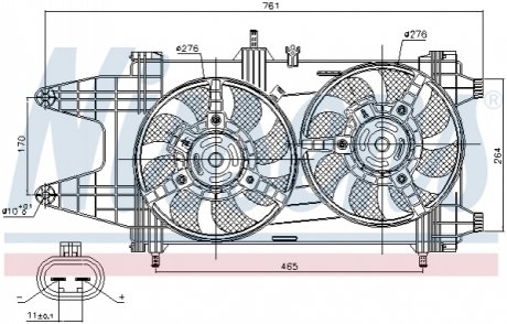 Вентилятор, охлаждение двигателя NISSENS 85481 (фото 1)