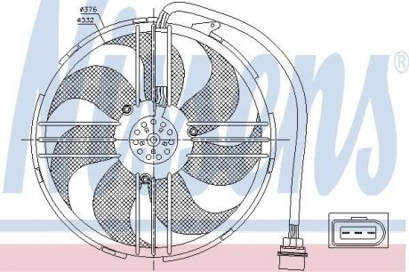 Вентилятор, охлаждение двигателя NISSENS 85551 (фото 1)