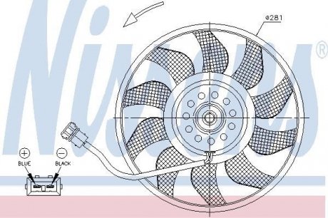 Вентилятор охлаждения двигателя - (701959455D / 701959455AG / 701959455A) NISSENS 85618 (фото 1)