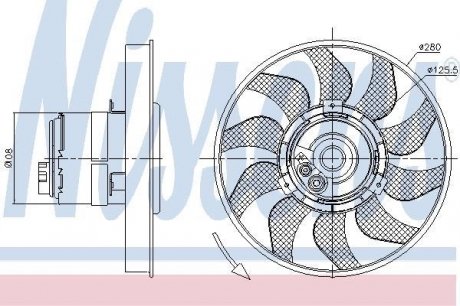 Вентилятор охолодження двигуна NISSENS 85619