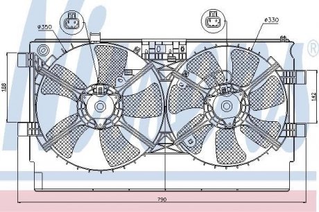 Вентилятор охлаждения двигателя - (MR312899 / 1355A131 / 1355A095) NISSENS 85635 (фото 1)