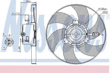 Вентилятор охлаждения двигателя - (6K0959455A) NISSENS 85719