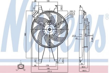 Вентилятор охлаждения двигателя - (1495676 / 1366100) NISSENS 85767