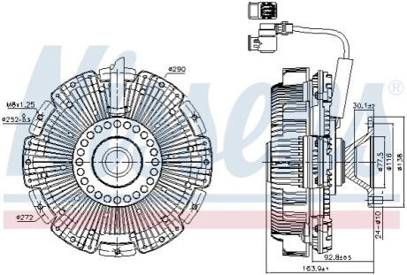 SprzД™gЕ‚o wentylatora chЕ‚odnicy (iloЕ›Д‡ pinГіw: 6) EURO 6 pasuje do: DAF XF 106 MX-11320-MX-13375 10.12- NISSENS 86248 (фото 1)