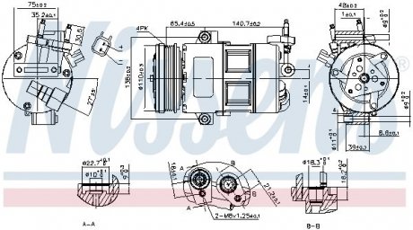 Компресор кондиционера Ford Focus Kuga 12- NISSENS 890639