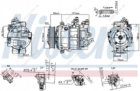 Kompresor klimatyzacji pasuje do: SEAT ALHAMBRA VW ATLAS, SHARAN 1.4-3.6 05.11- NISSENS 890754 (фото 1)