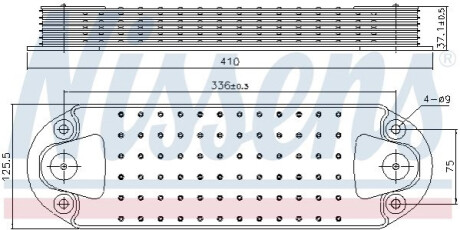 Радіатор Масла (Теплообмінник) Renault Kerax/premium 2, Volvo B11, B9/fm/fm Ii/fmx/fmx Ii D11A-330-G9A300 >2005 126*37*410Mm NISSENS 91308 (фото 1)