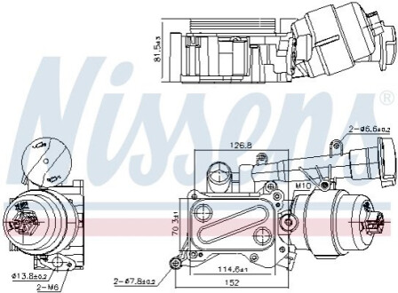 Радіатор масляний Fiat Doblo 1.3JTD 04- (теплообмінник) NISSENS 91346