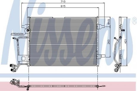 Радиатор кондиционера - (8D0260403H / 8D0260403E / 8D0260403D) NISSENS 94207 (фото 1)
