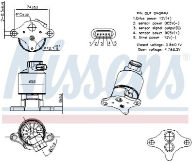 КЛАПАН EGR OPEL NISSENS 98360