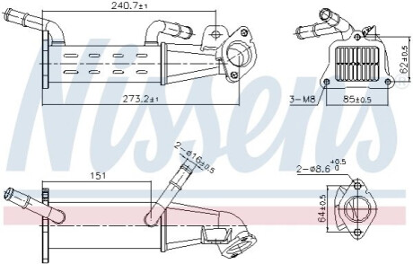 Радіатор рециркуляції ВГ Ford Transit 2.2 TDCi 13- NISSENS 989451