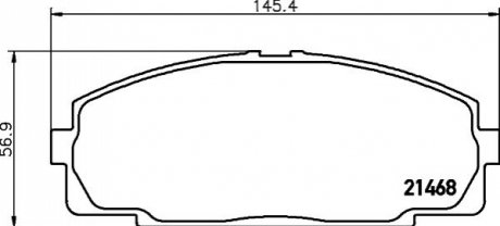 Колодки тормозные дисковые передние Strong Ceramic Toyota Hiace 2.0, 2.4, 3.0 (9 NISSHINBO NP1004SC (фото 1)