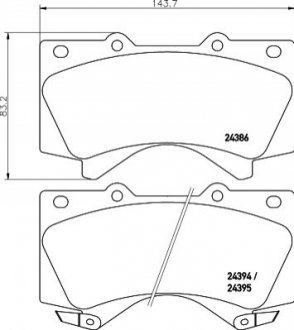 Колодки тормозные дисковые передние Strong Ceramic Land Cruiser (J200) (07-)/Lan - (0446560280 / 044650C020 / 04465YZZR2) NISSHINBO NP1045SC (фото 1)