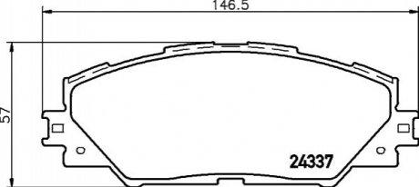 Колодки тормозные дисковые передние Strong Ceramic Toyota RAV-4 2.0, 2.2, 2.4 (0 - (04465YZZE8 / 04465YZZDY / 0446542190) NISSHINBO NP1058SC (фото 1)