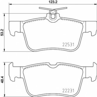 Колодки тормозные дисковые задние Ford Kuga (12-)/Mondeo (14-)/Ford Edge (15-) (- NISSHINBO NP5081 (фото 1)