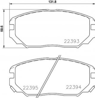 Колодкитормозныедисковые передние Hyundai Sonata (NF) (04-12) NISSHINBO NP6131