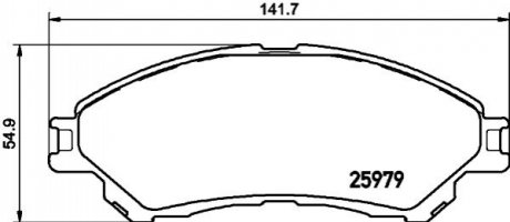 Колодки гальмівні дискові передні Suzuki SX4 (13-) NISSHINBO NP9022 (фото 1)