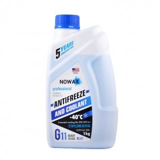 Антифриз G11 -40C синий готовая жидкость 1 кг - Nowax NX01007 (фото 1)