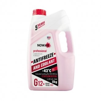 Антифриз G12 -42C красный готовая жидкость 5 кг - Nowax NX05001