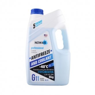 Антифриз G11 -40C синий готовая жидкость 5 кг - Nowax NX05002