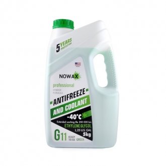 Антифриз G11 -40C зеленый готовая жидкость 5 кг - Nowax NX05003 (фото 1)