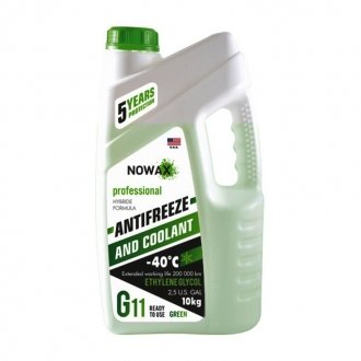 Антифриз G11 -40C зеленый готовая жидкость 10 кг - Nowax NX10003