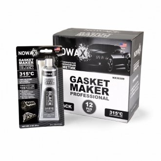 GASKET MAKER BLACK 85g +315⁰Высокотемпературный, профессиональный черный Nowax NX35309 (фото 1)