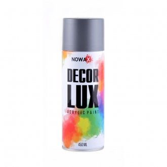 Акриловая краска глянцевая серебряно серая Decor Lux (9022) 450мл - Nowax NX48016