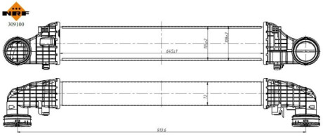 Інтеркулер Mercedes Cls (C219), E T-Model E (W211) 2.1D/3.0D 01.05-12.10 NRF 309100