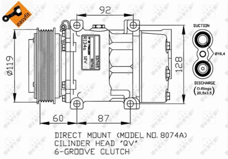 Компресор кондиціонера NRF 32170