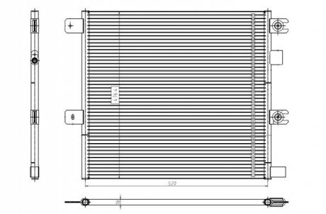 Радіатор Кондиціонера Volvo Fl Iii, Renault D-Series >2013 520*476*16Mm NRF 350504