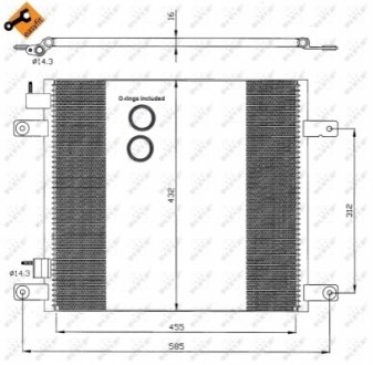 Радіатор Кондиціонера Daf Cf65/cf75/cf85 2001-2013 455*432*16Mm NRF 35364