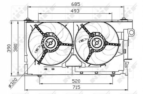 Вентилятор, охлаждение двигателя NRF 47030 (фото 1)