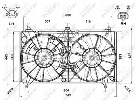 Вентилятор, система охолодження двигуна NRF 47567