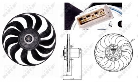 Електродвигун, вентилятор радіатора NRF 47700 (фото 1)