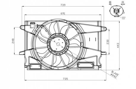 WENTYLATOR CHСњODNICY OPEL ASTRA 1.4 15- NRF 47951