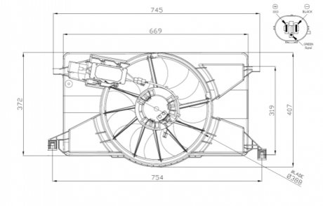 WENTYLATOR CHСњODNICY FORD FOCUS 1.6/2.0 11- NRF 47959