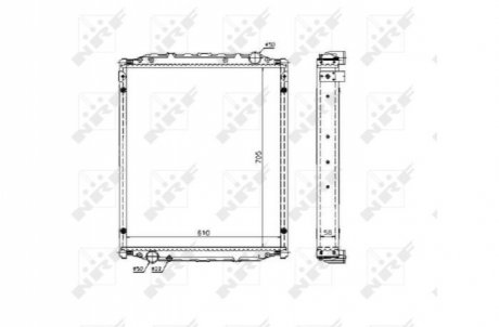 Радіатор Охолодження Man L2000 >1993 705*618*55Mm (З Рамками) NRF 51604