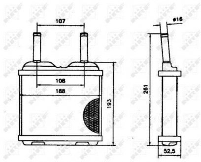 Теплообмінник, система опалення салону NRF 52113