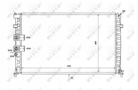 Радиатор, охлаждения дивгателя NRF 53842