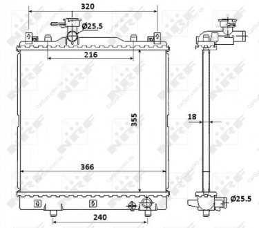 Радиатор, охлаждение двигателя NRF 58353