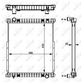 Радіатор Охолодження Iveco Eurocargo I-Iii F4Ae0681B-F4Ae3681C 2000-2015 555*569*40Мм (Без Рамок) NRF 58377